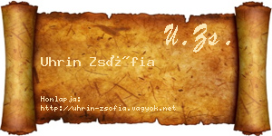 Uhrin Zsófia névjegykártya