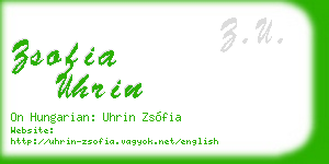 zsofia uhrin business card