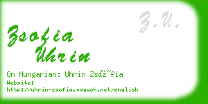 zsofia uhrin business card